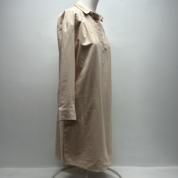 Pomander Place Tuckernuck Polly Dress Mini Collared Button Down Tan Brown Medium - Picture 4 of 10